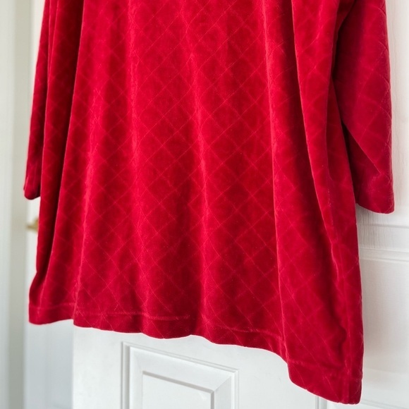 Vintage Quilted Velour Lingerie Nordstrom L Red Gold - Picture 11 of 16